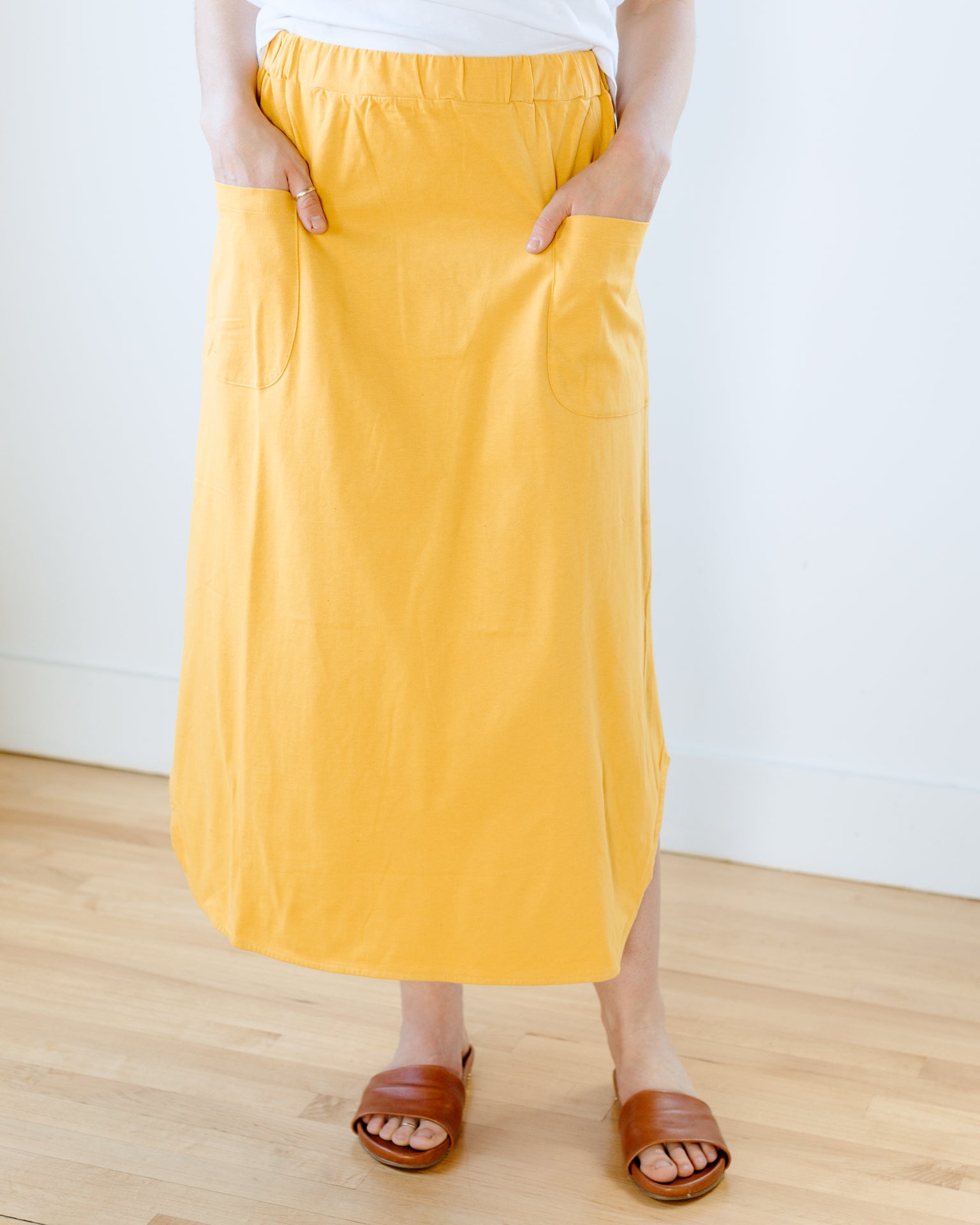 Maxi flare skirt in organic cotton