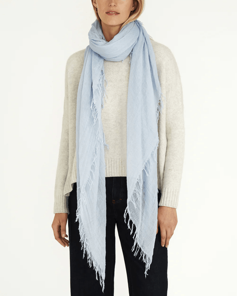 Cashmere Silk Scarf in Halogen Blue