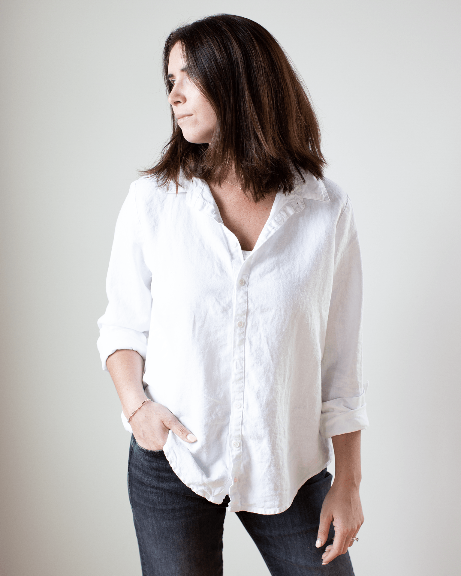 Romy Blouse in White Hemp Blend White XS