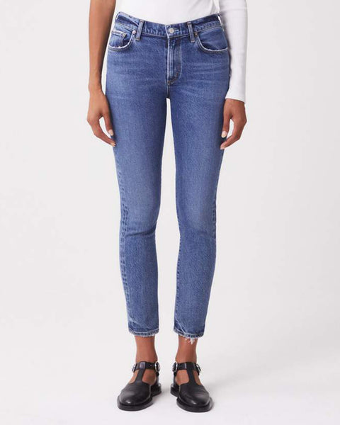 AGOLDE Toni Mid Rise Slim Straight in Dime Bliss Boutiques