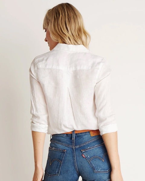 Bella Dahl Pocket Button Down in White Bliss Boutiques