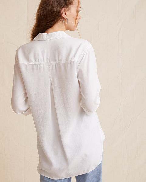 Bella Dahl Shirt Tail Button Down in White Bliss Boutiques