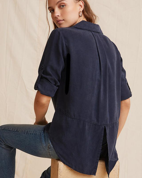 Bella Dahl Split Back Button Down in Endless Sea Bliss Boutiques