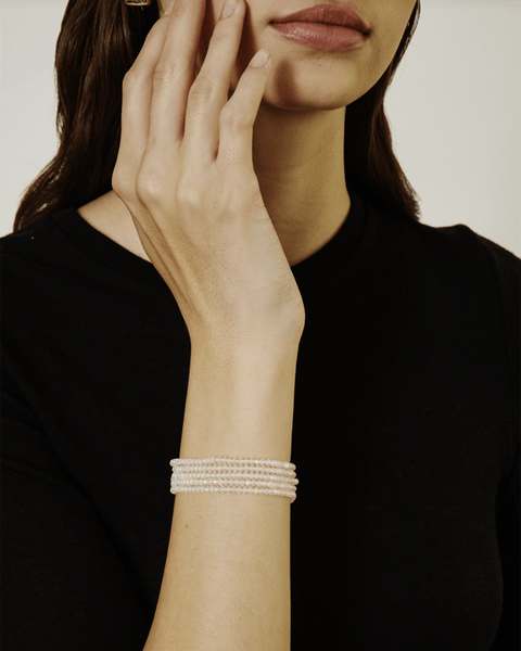 Chan Luu Naked Wrap Bracelet in Mystic Clear Quartz w SS Bliss