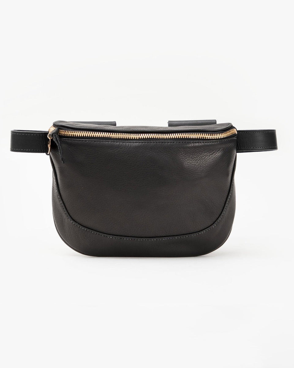 Clare V, Bags, Clare V Black Leather Fanny Pack Belt Bag In Desert Stripe  With Extended Strap