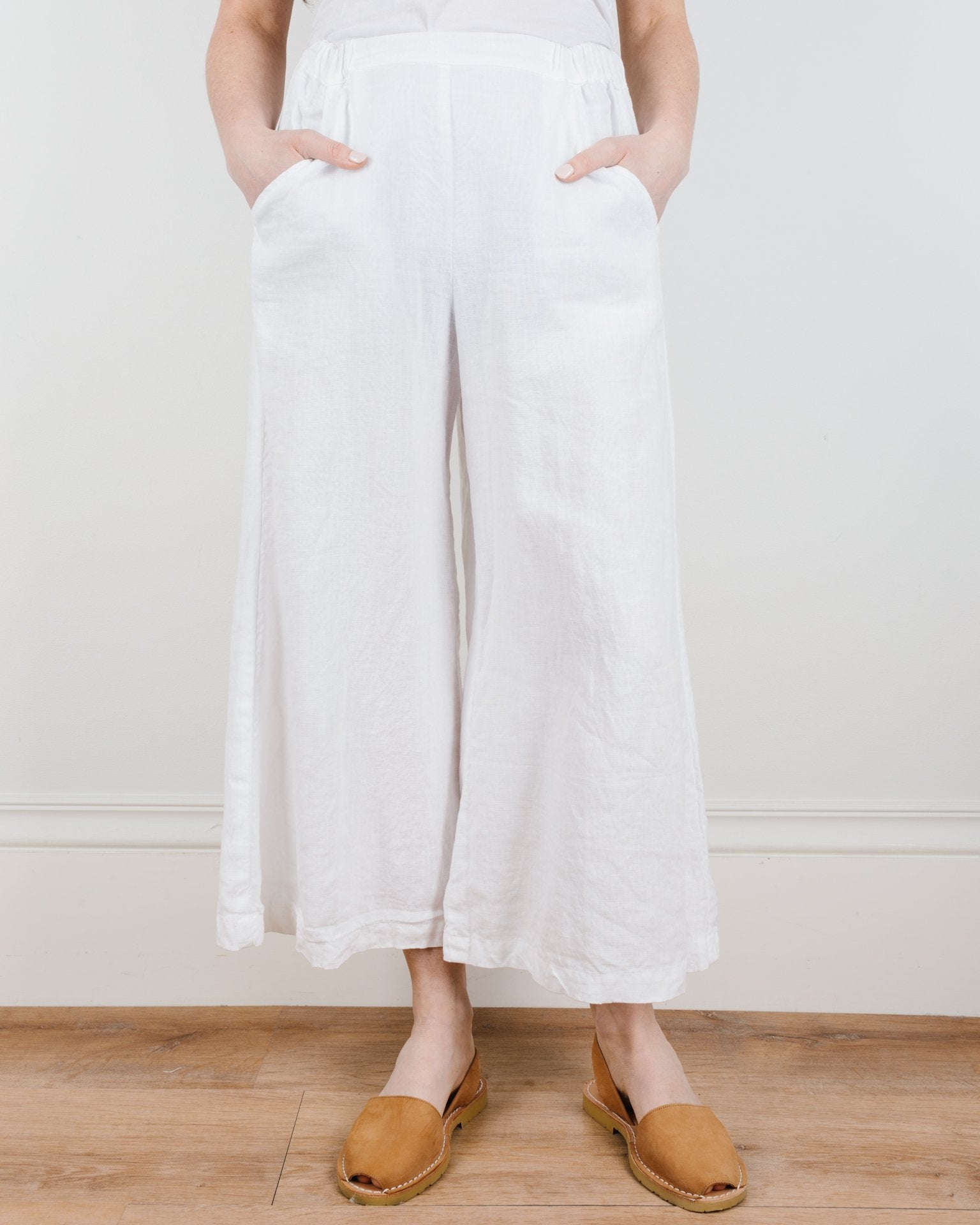 CP Shades Wendy Pant in White Linen- Bliss Boutiques