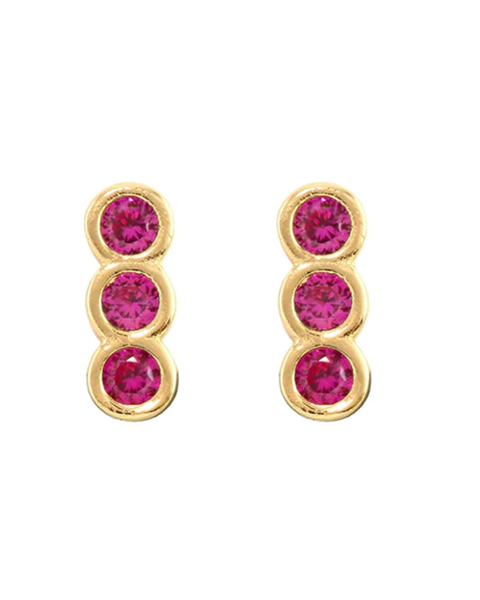 Pink ruby branch earrings Luxe online Bijoux 281