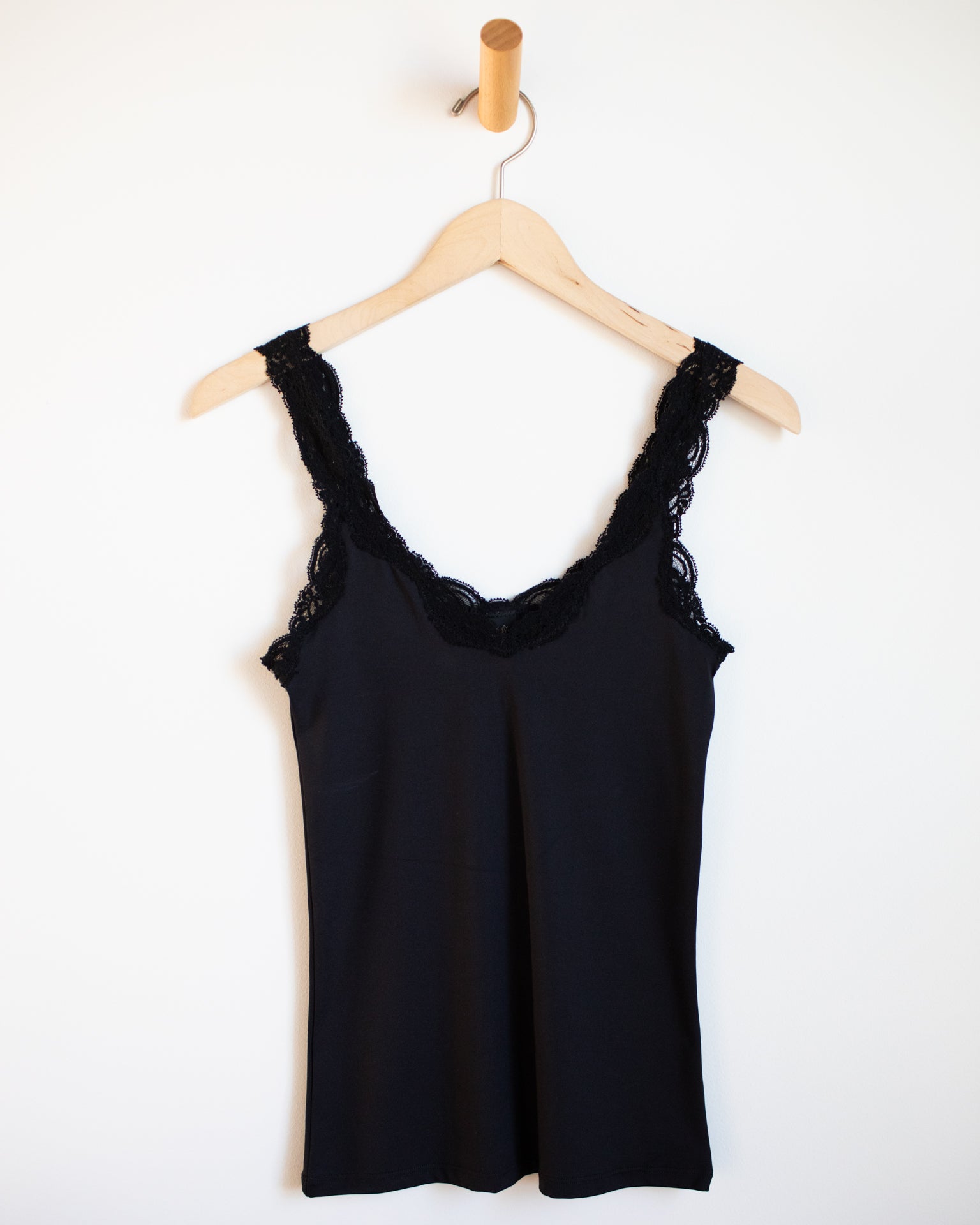 Only Hearts Del w/ Lace Deep V Tank in Black- Bliss Boutiques
