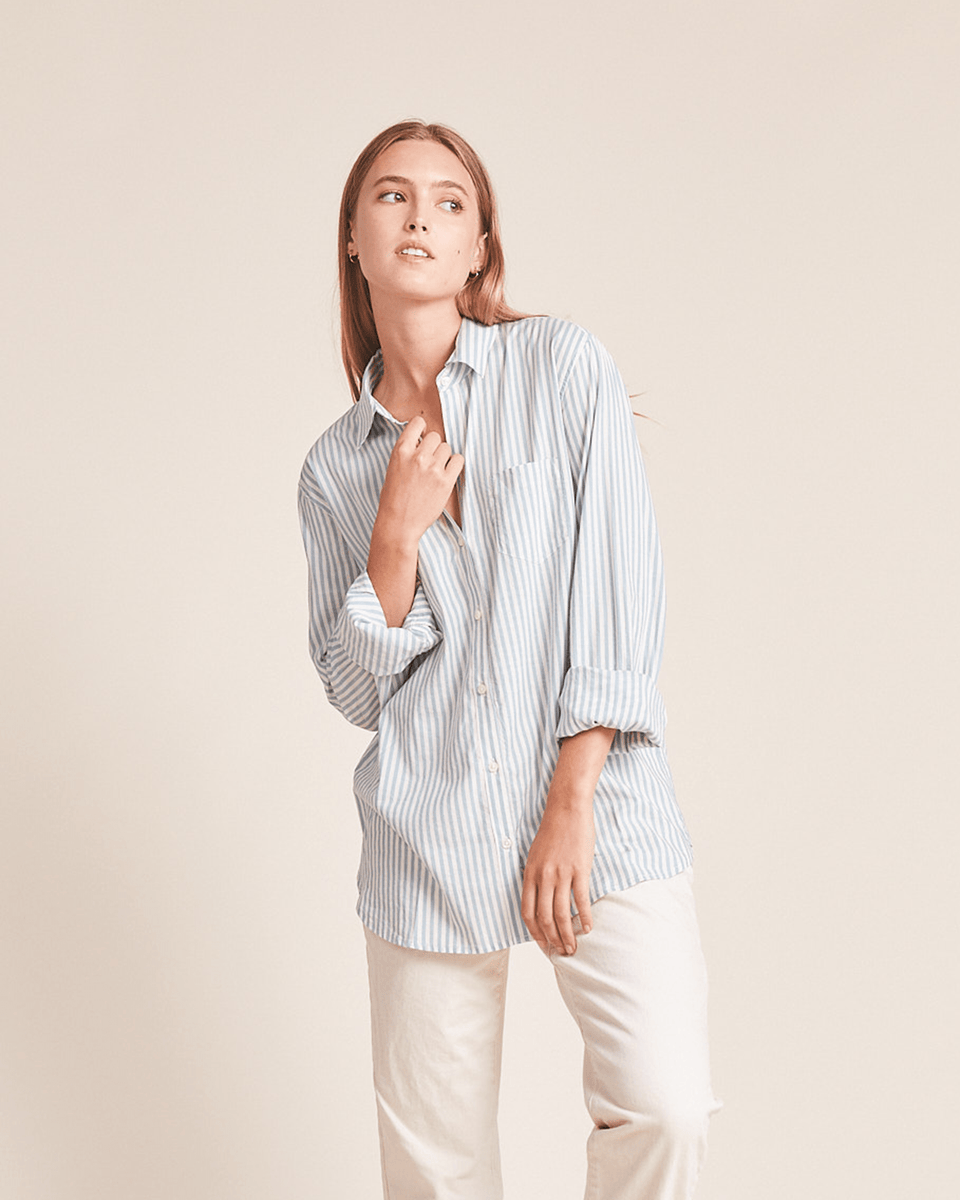 Trovata Birds of Paradis Helena Shirt in Mariners Stripe - Bliss