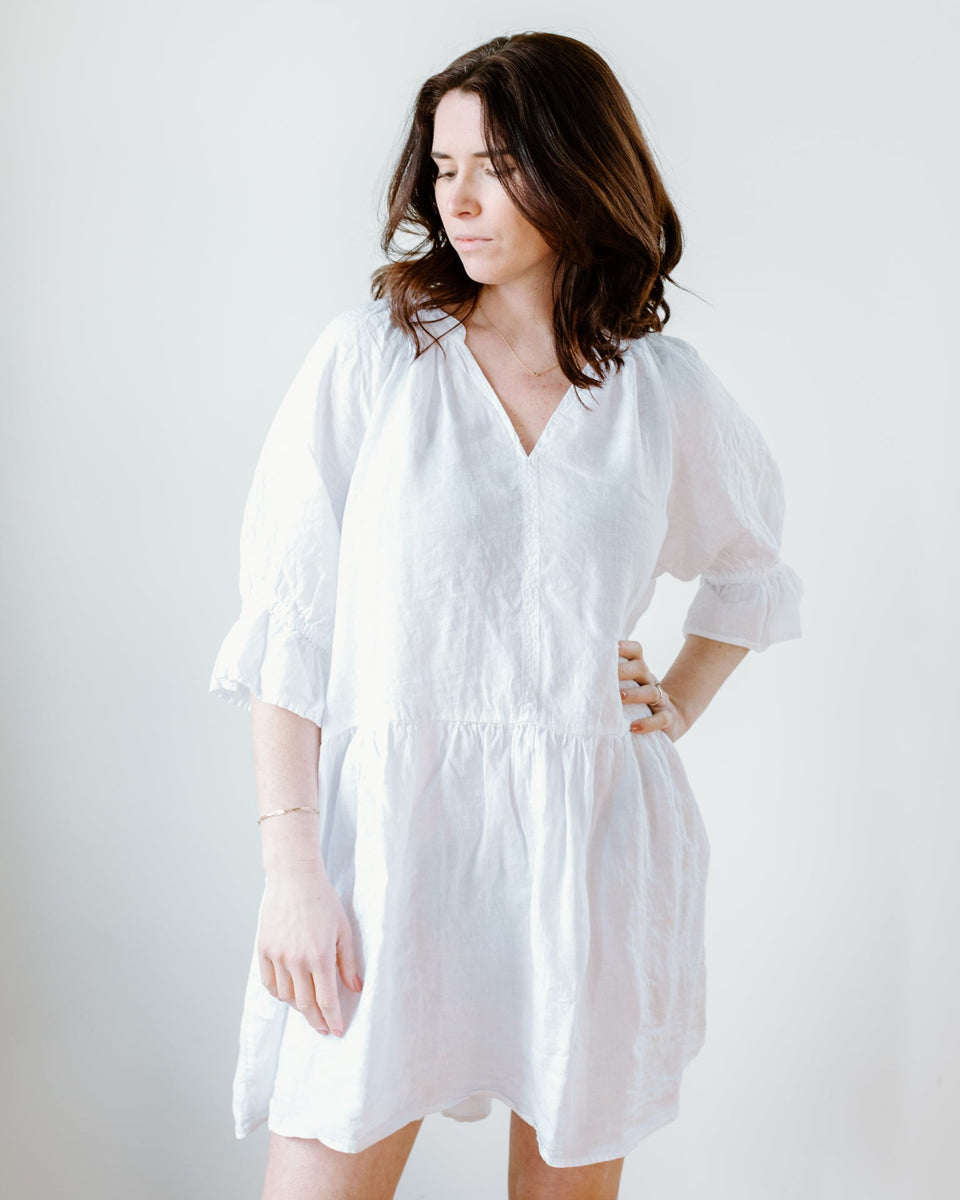 Velvet by Graham & Spencer Bria Dress in White - Bliss Boutiques