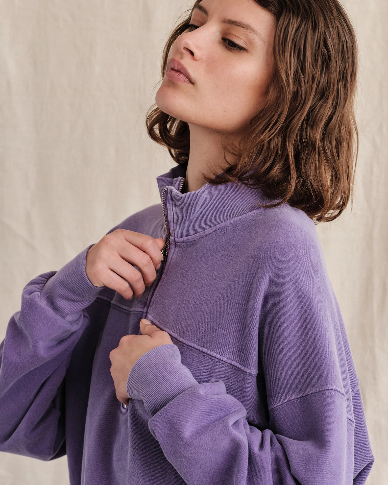 1/2 Zip Sweatshirt in Pigment Hyacinth