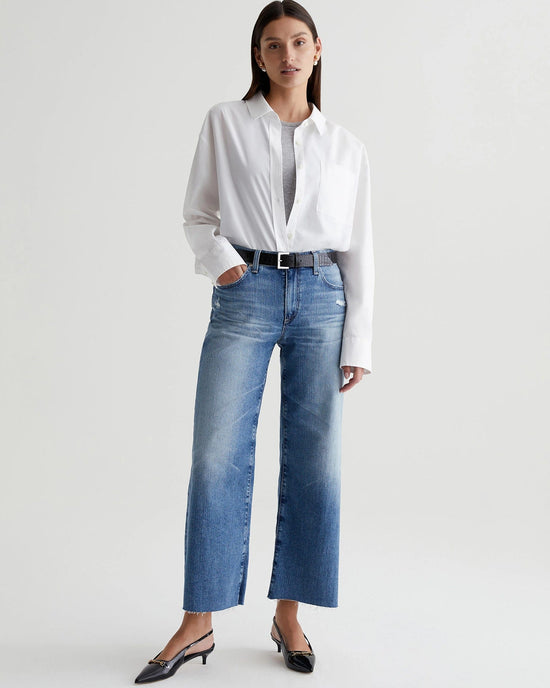 AG Jeans Saige Wide Leg Crop in 17Ys Wilshire 