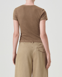 AGOLDE Clothing Arlo Rib Pocket Tee in Bamboo