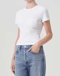 AGOLDE Clothing Arlo Rib Pocket Tee in White