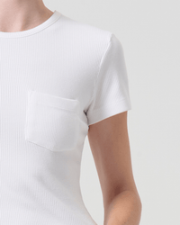 AGOLDE Clothing Arlo Rib Pocket Tee in White