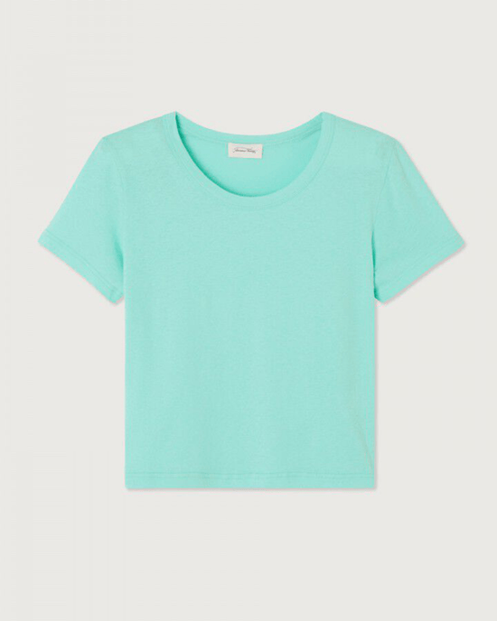 American Vintage Gamipy Crop Tee in Lagon 