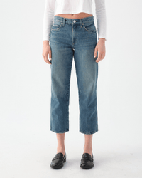 AMO Denim Billie Cropped Wide Straight Leg in Chaperone