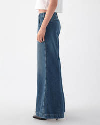 AMO Denim Edith Wide Leg Trouser in Romance