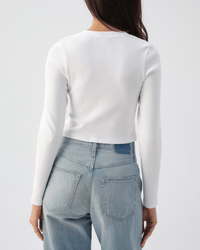 AMO Clothing Sassy Rib Henley in White