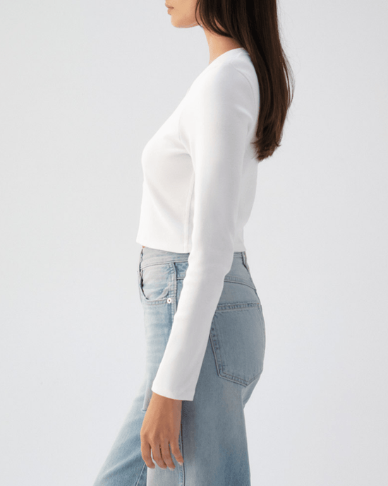 AMO Clothing Sassy Rib Henley in White