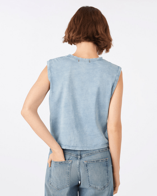 AMO Clothing Sleeveless Babe Tee in Indigo Stone Wash