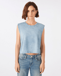 AMO Clothing Sleeveless Babe Tee in Indigo Stone Wash