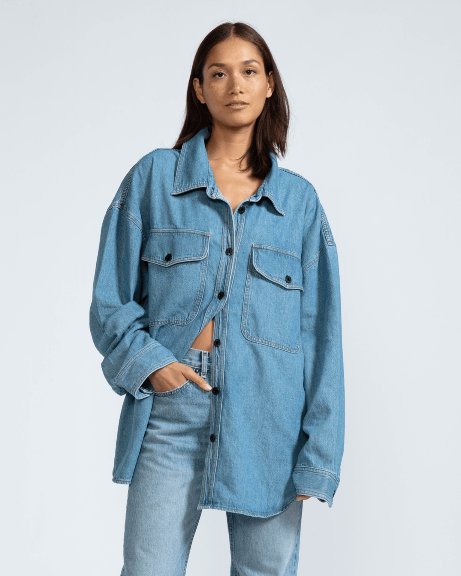 Denim Shirt Jacket in Jackson