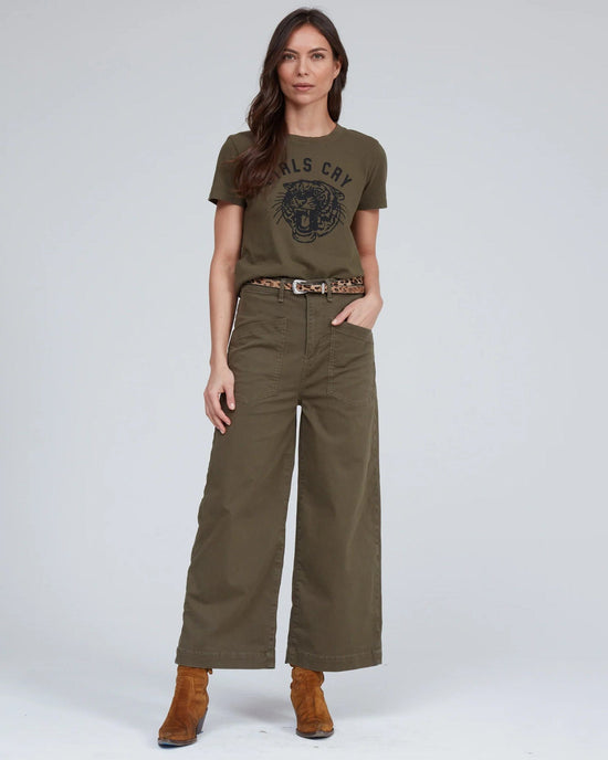 ASKK NY Denim Virginia Pant in Safari Green