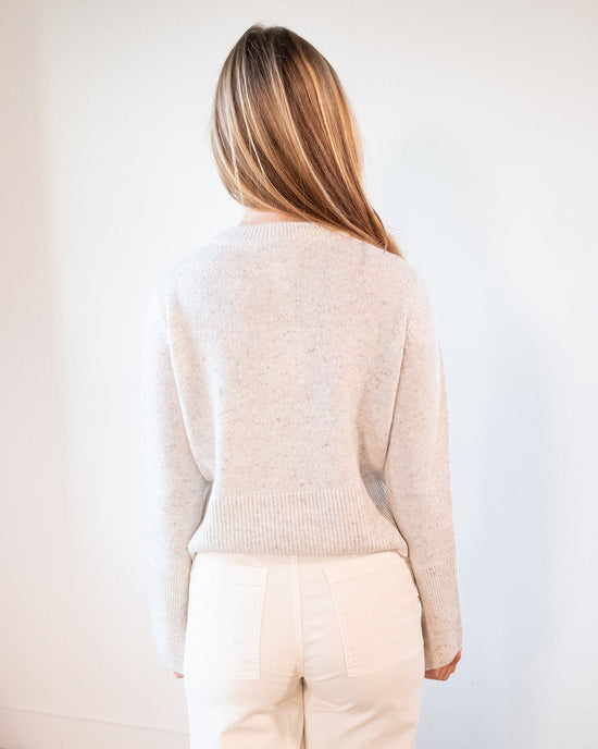 Autumn Cashmere Boxy Crew w/ Slits in Confetti 