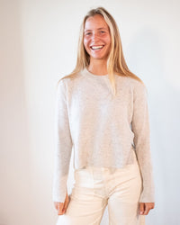 Autumn Cashmere Boxy Crew w/ Slits in Confetti 