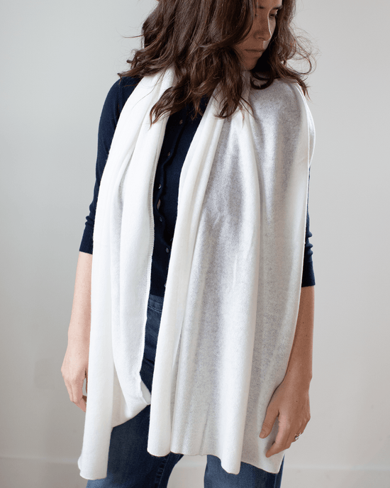 Autumn Cashmere Accessories Chalk / O/S Featherweight Wrap in Chalk