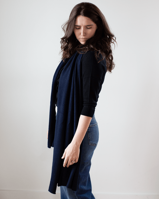 Autumn Cashmere Accessories Navy / O/S Featherweight Wrap in Navy