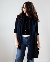 Autumn Cashmere Accessories Navy / O/S Featherweight Wrap in Navy