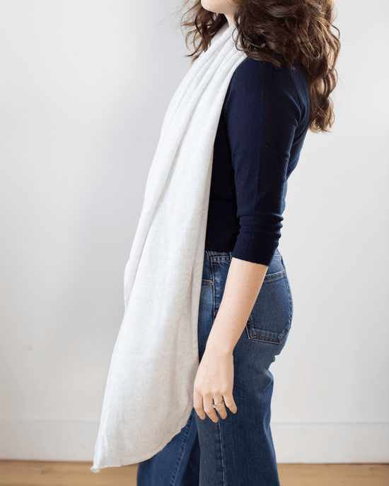 Autumn Cashmere Featherweight Wrap in Sleet 