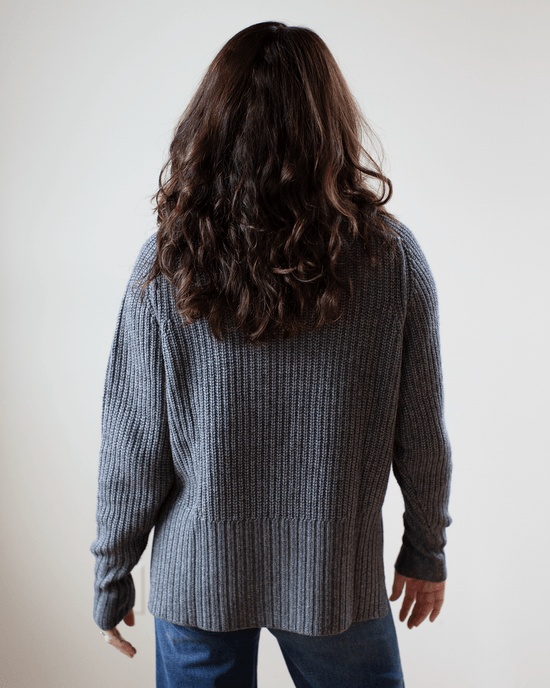 Autumn Cashmere Shaker Turtleneck w/ Side Slits in Flannel 