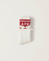 Barefoot Dreams Accessories CC Apres Ski Socks in Cream/Americana Red