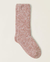 Barefoot Dreams CC Heathered Socks in Terra/White 