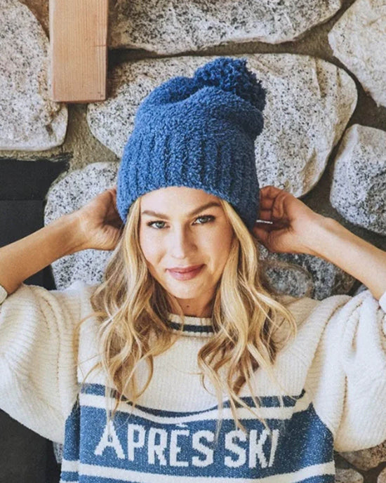 Barefoot Dreams Accessories CC Pom Pom Beanie in Lakeside