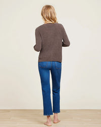 Barefoot Dreams CCUL Ribbed Button Cardi in Java 