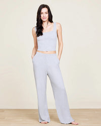 Barefoot Dreams MC Ultra Soft Rib Cropped Tank in Heather Gray 