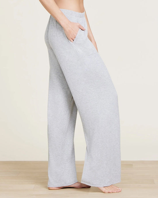 Barefoot Dreams MC Ultra Soft Rib Patch Pocket Pant in Heather Gray 