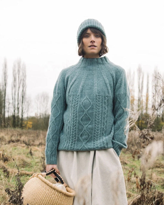 Beaumont Organic Morina Lambswool Jumper in Storm 