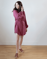 Bella Dahl Clothing Belted Raglan Mini Dress in Sweet Merlot