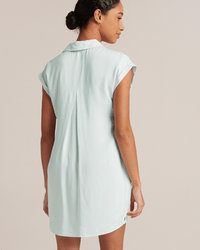 Bella Dahl Cap Sleeve V-Neck Dress in Sea Foam 