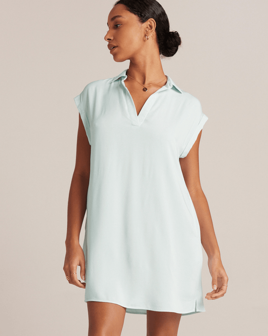 Bella Dahl Cap Sleeve V-Neck Dress in Sea Foam 