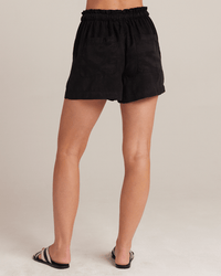 Bella Dahl Clothing Kayla Ruffle Waist Sash Short in Black