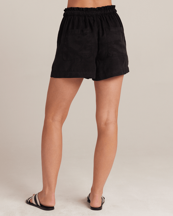 Bella Dahl Clothing Kayla Ruffle Waist Sash Short in Black