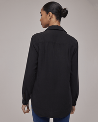 Bella Dahl Pocket Oversized Shacket in Black 