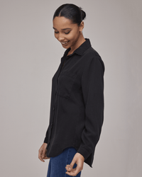 Bella Dahl Pocket Oversized Shacket in Black 