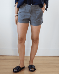 Bella Dahl Sol Utility Tab Trouser Short in Dark Anchor 